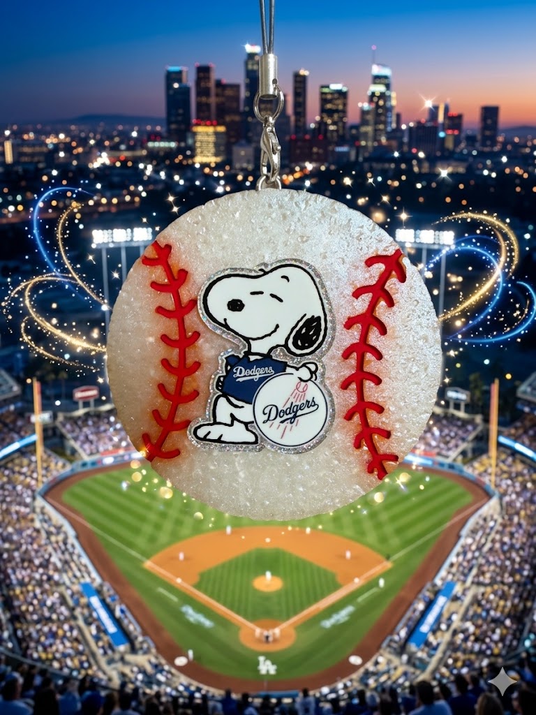 Baseball Dodger Snoopy Freshie