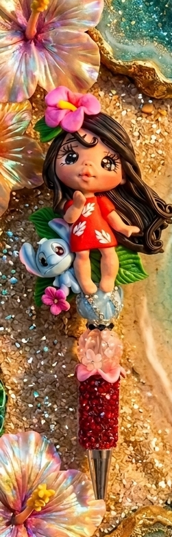 Hula Girl Clay Pen