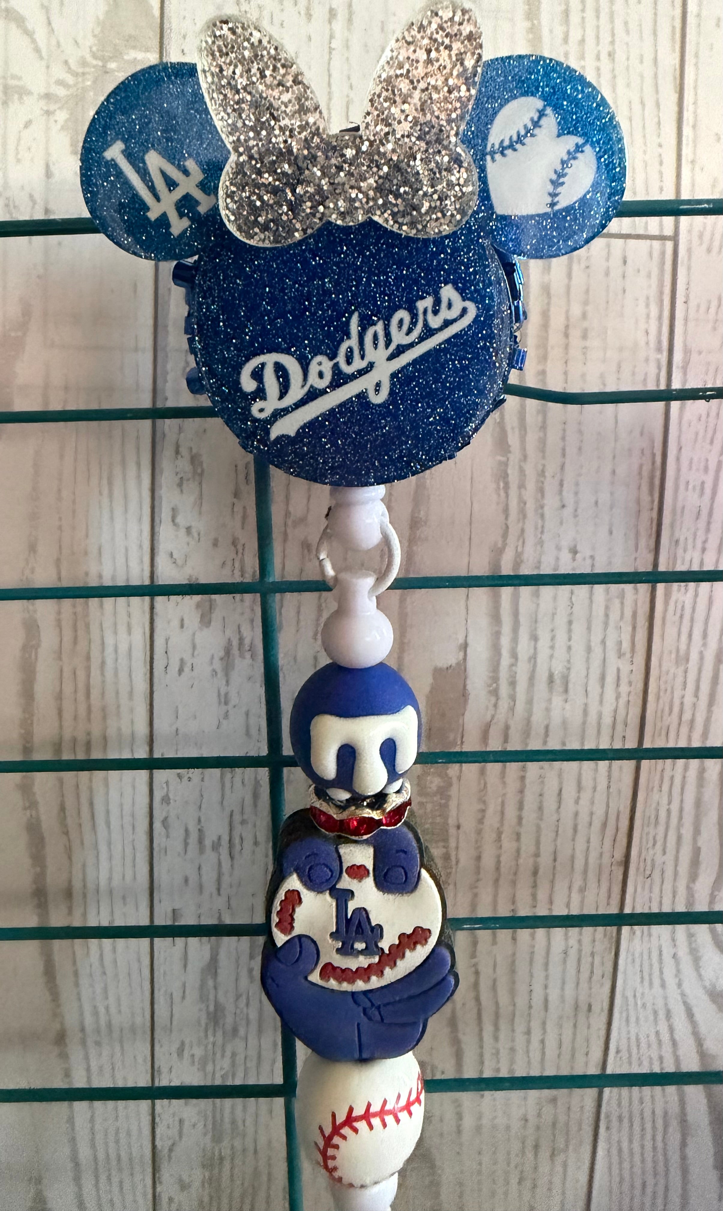 Mickey Dodger beaded badge reel